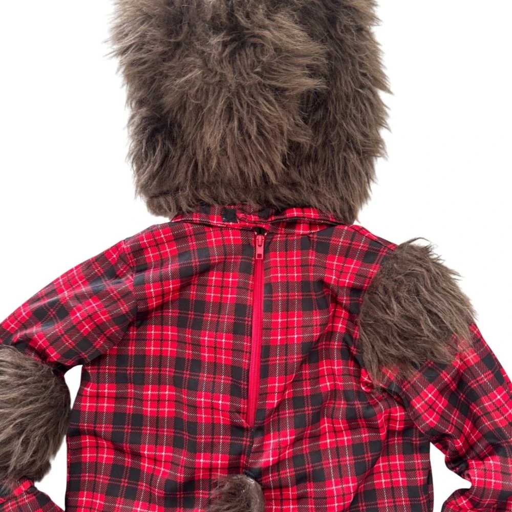 Kids Werewolf Costume Plaid Shirt Blue Pants Halloween Party‎ Dress Up